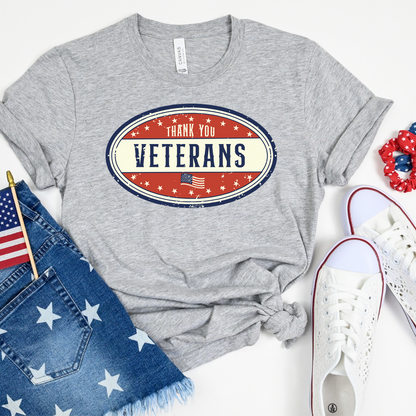 Thank You Veterans 4th of July Unisex Oversized Boxy Tee