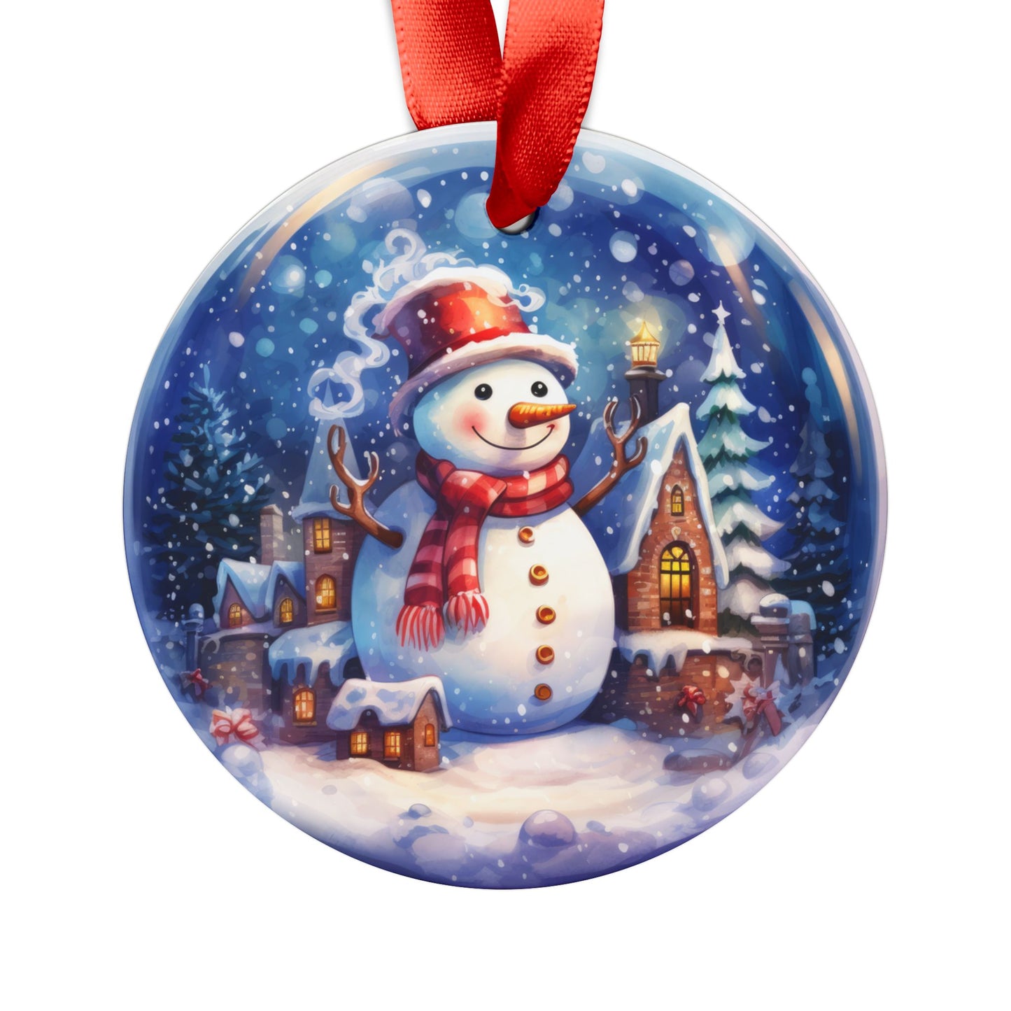 Festive Snowman Acrylic Ornament