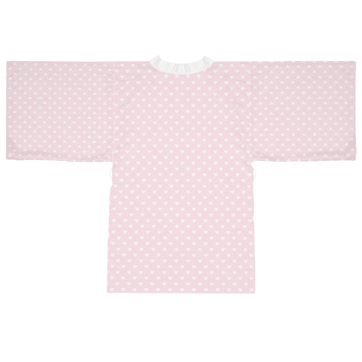 Coquette Pink Polka Dot Long Sleeve Kimono Robe