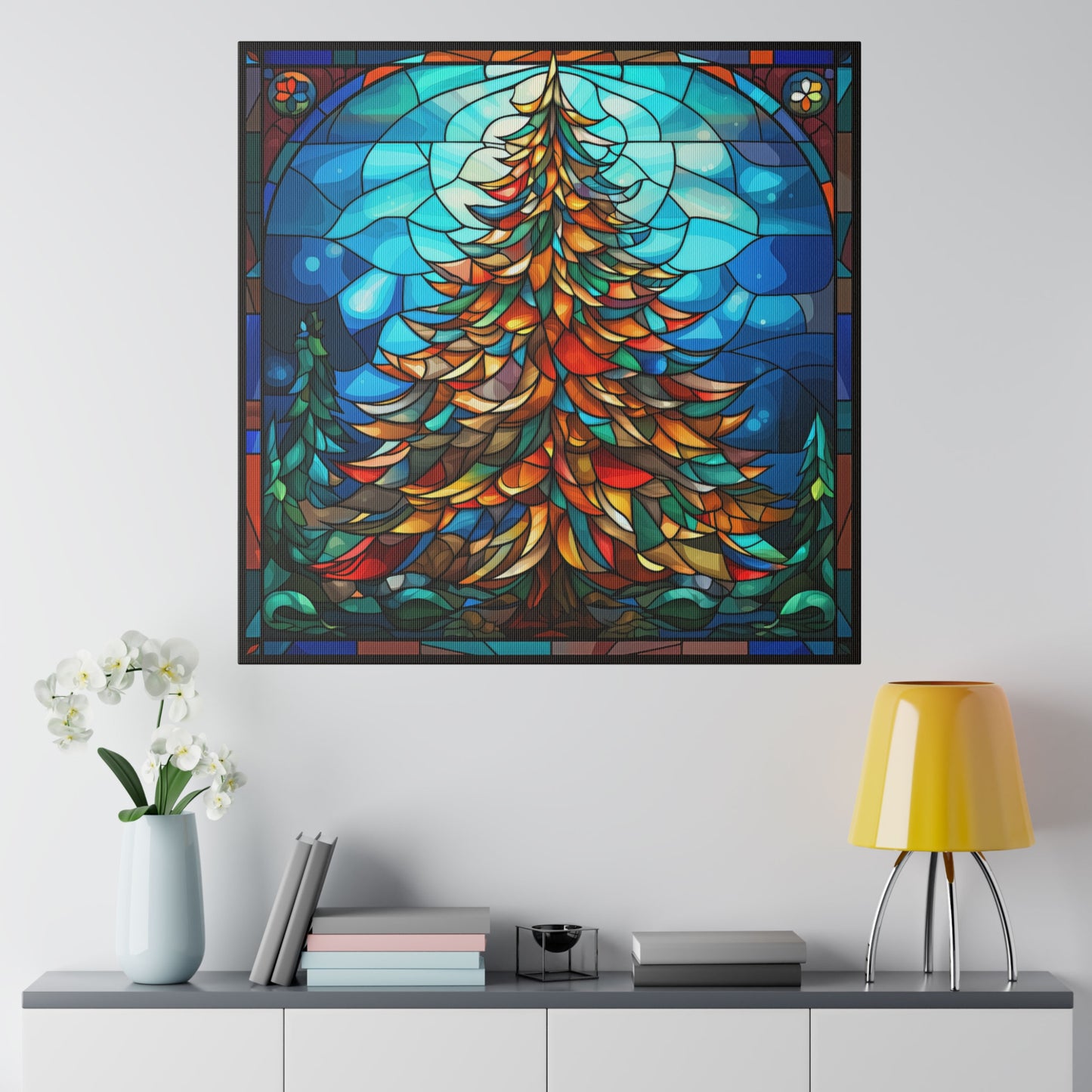 Stained Glass Christmas Canvas