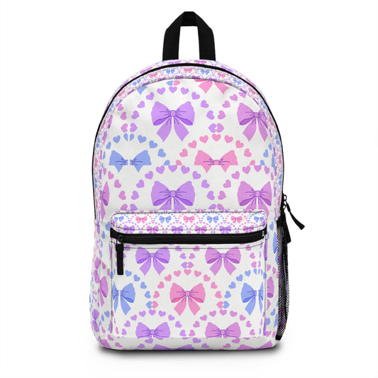 Pastel Bow Hearts Backpack