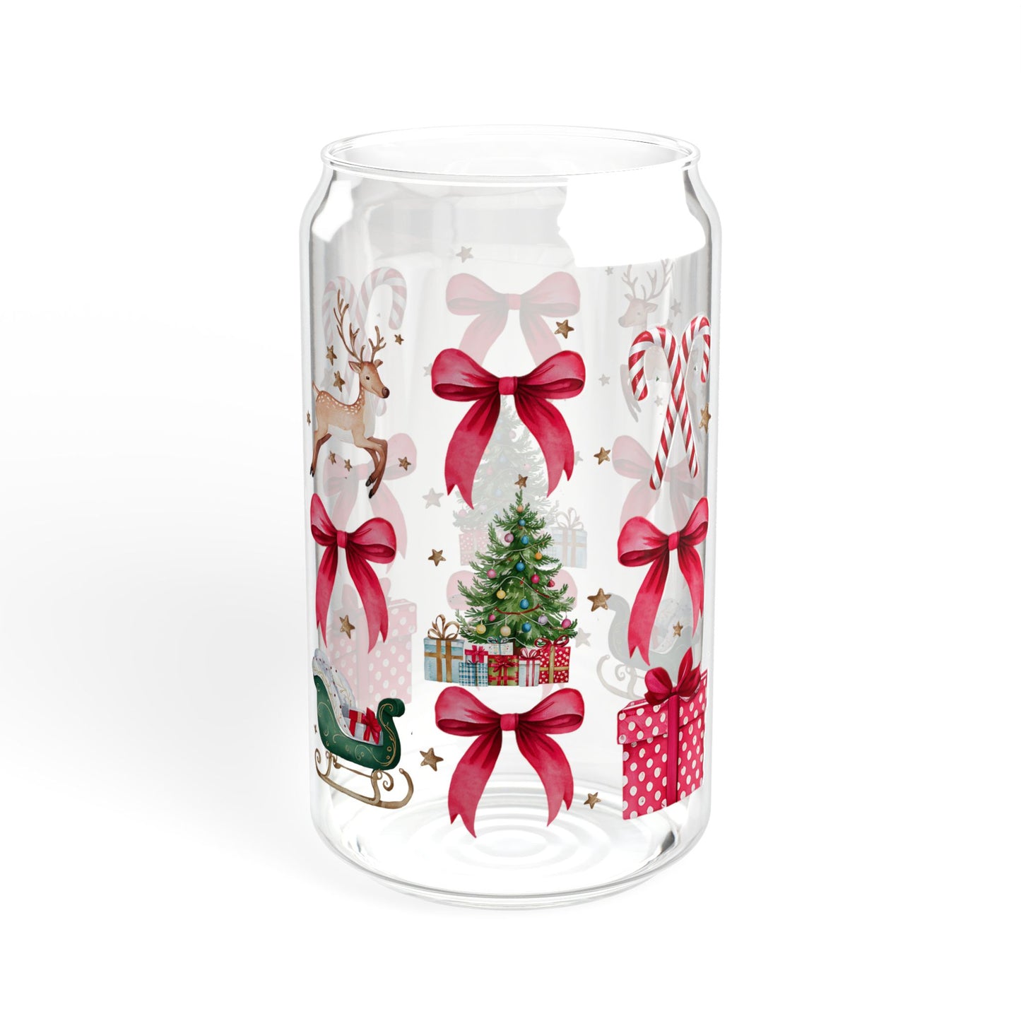 Coquette Christmas Sipper Glass, 16oz