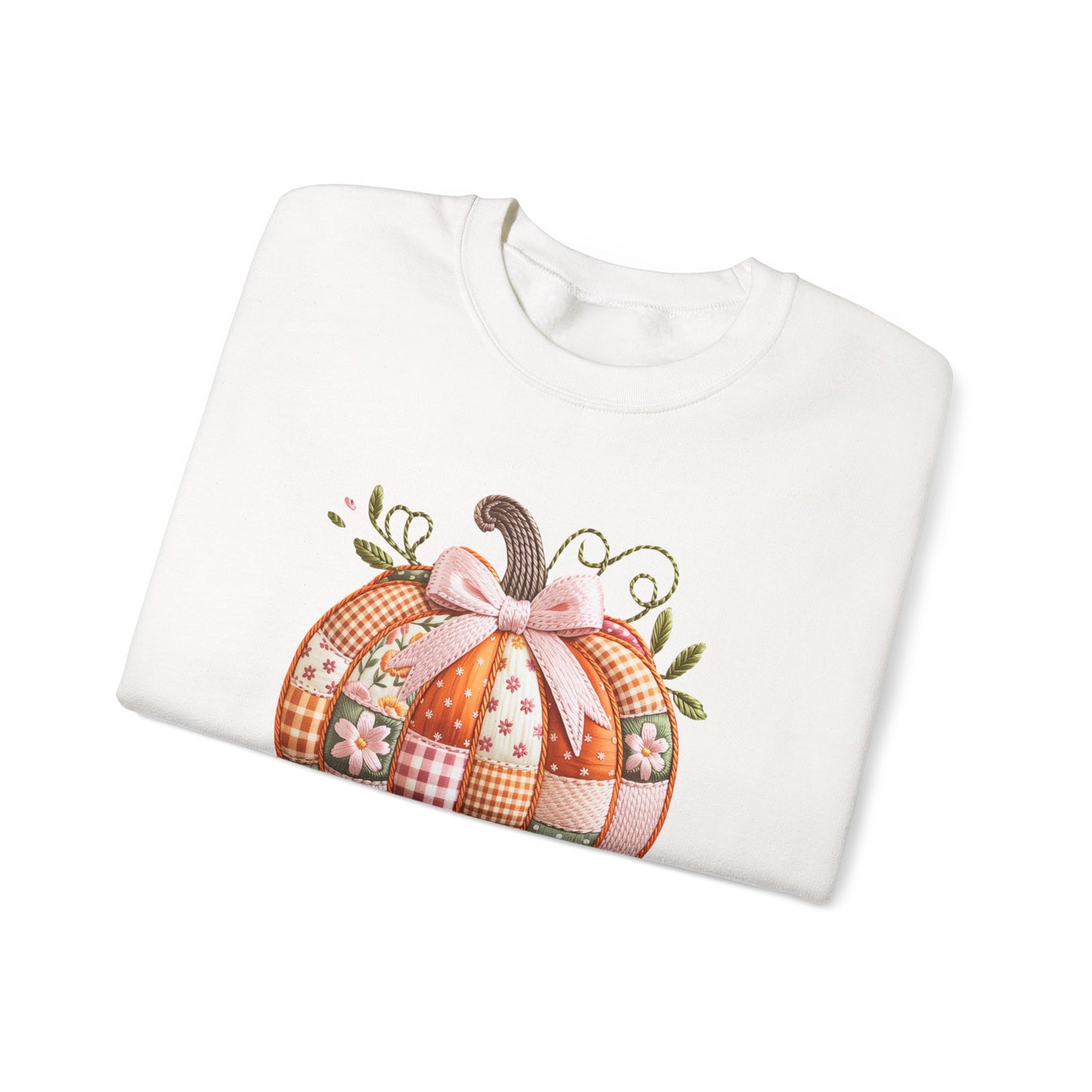 Fall Quilted Patchwork Pumpkin Sweatshirt
