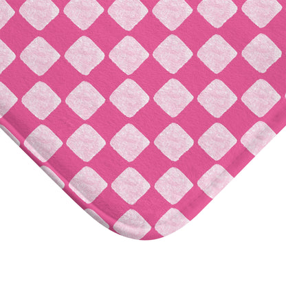 Pink Checkered Bath Mat