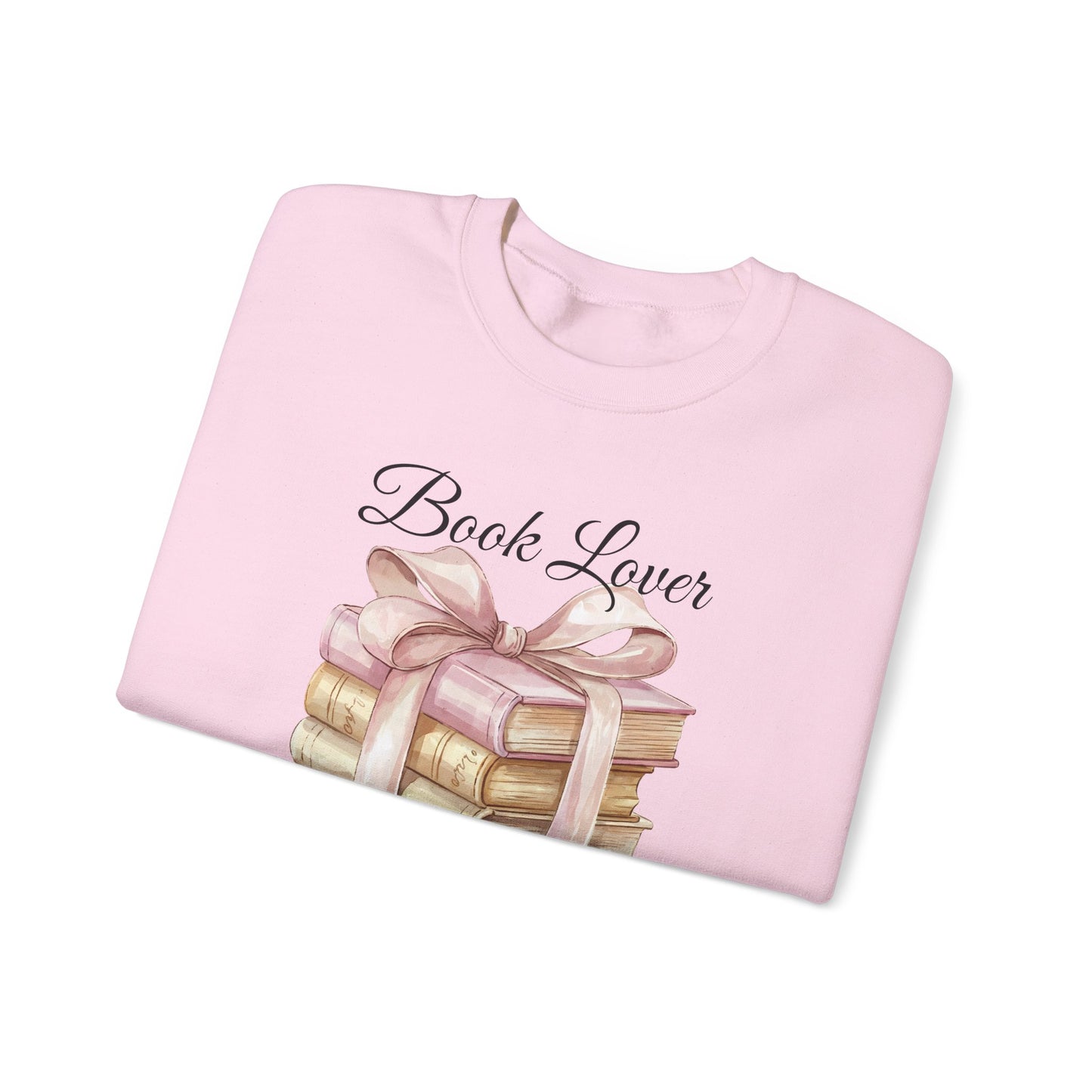 Book Lover Sweatshirt — Stack of Books with Ribbon Graphic