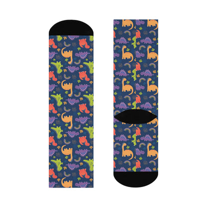 Dinosaur-themed Cushioned Crew Socks for Dinosaur Lovers