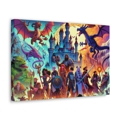 Dragon Fight Canvas Wall Art