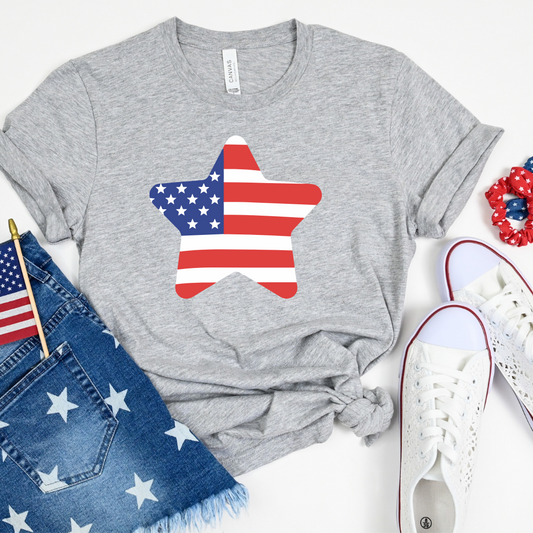 Stars and Stripes 4th of July Unisex Oversized Boxy Tee