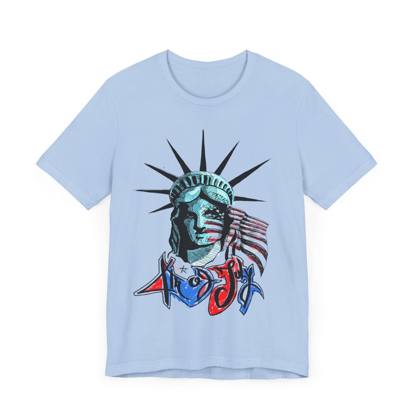 Lady Liberty 4th of July Unisex Jersey Short Sleeve Tee