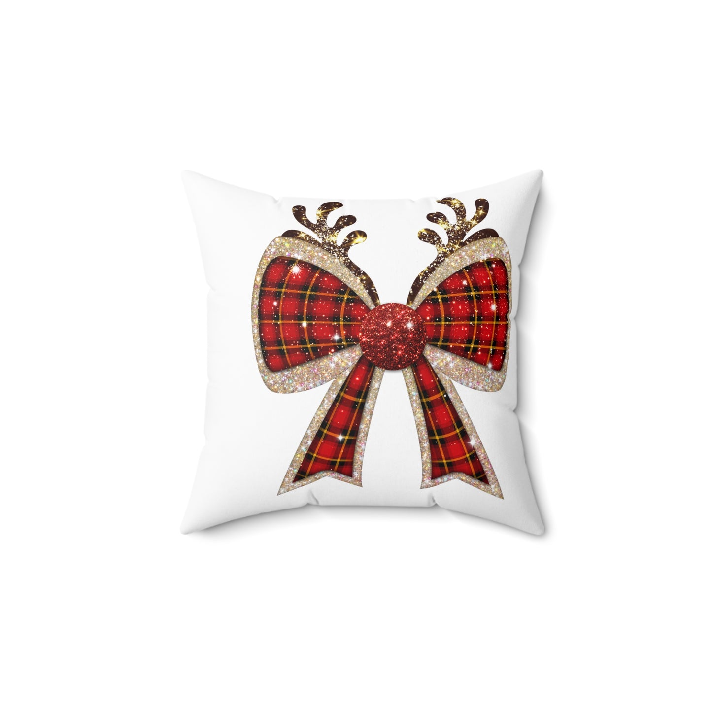 Christmas Reindeer Bow Pillow