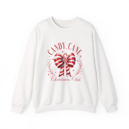 Candy Cane Christmas Coquette Bow Sweatshirt