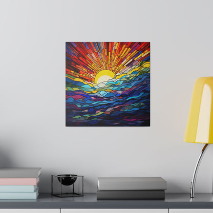 Sunrise on the Waves Wall Art Matte Canvas