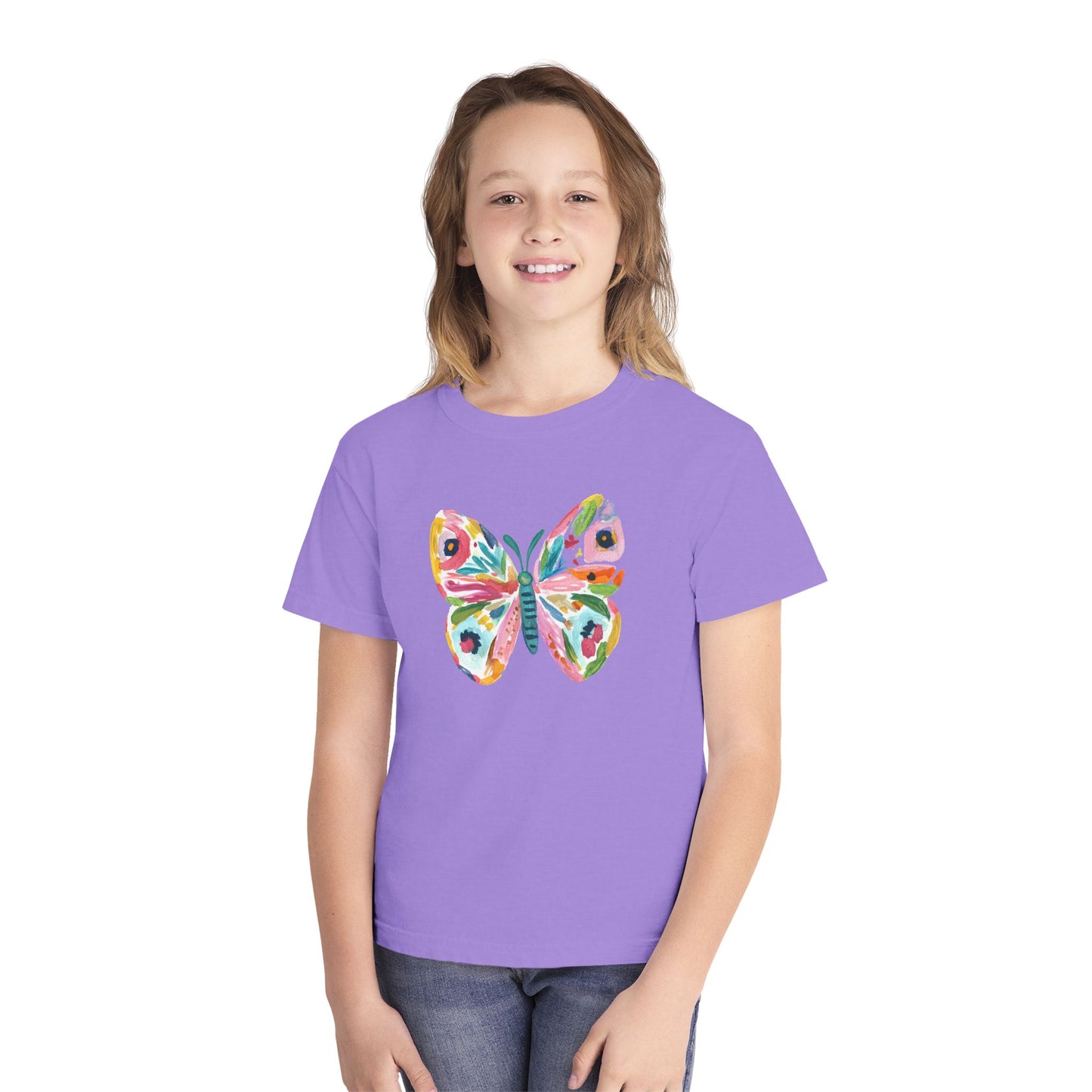 Youth Watercolor Butterfly Graphic Tee