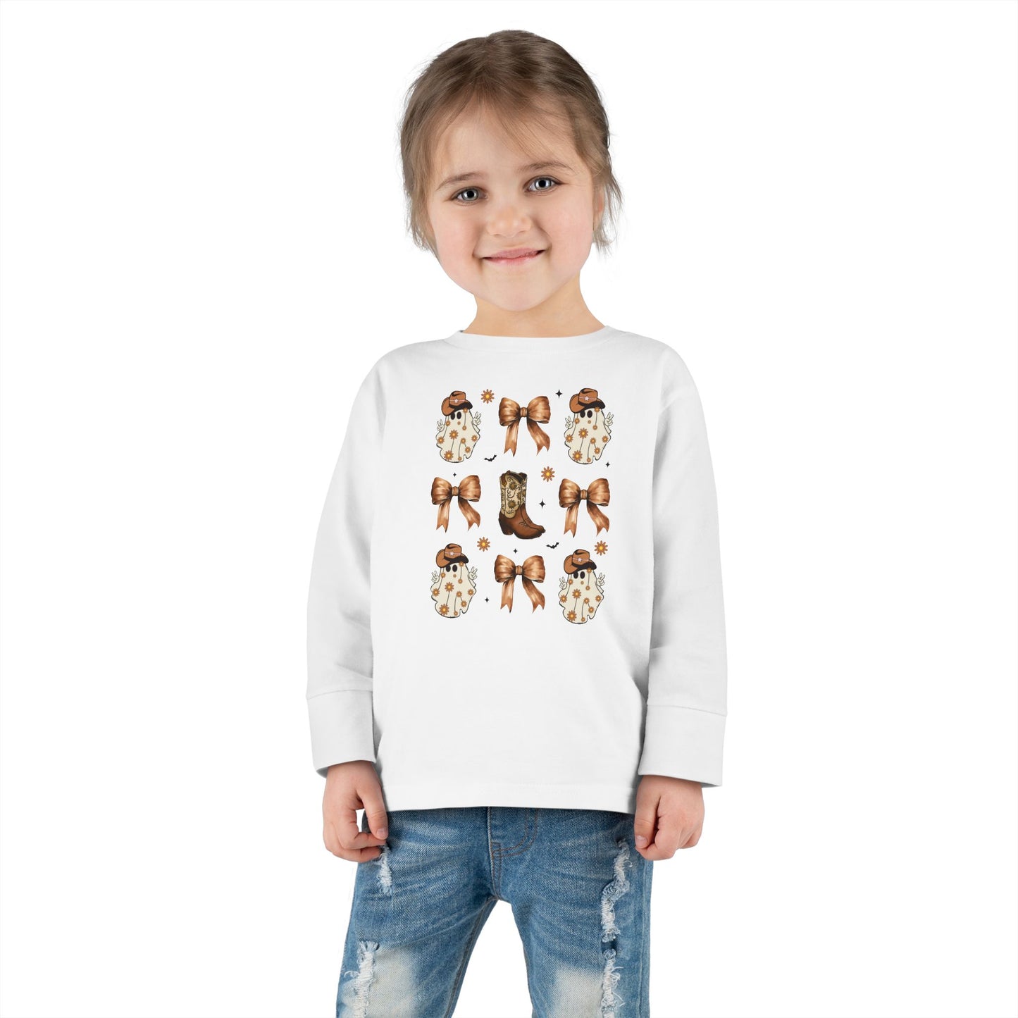 Coquette Cowboy Ghosts Toddler Long Sleeve Tee