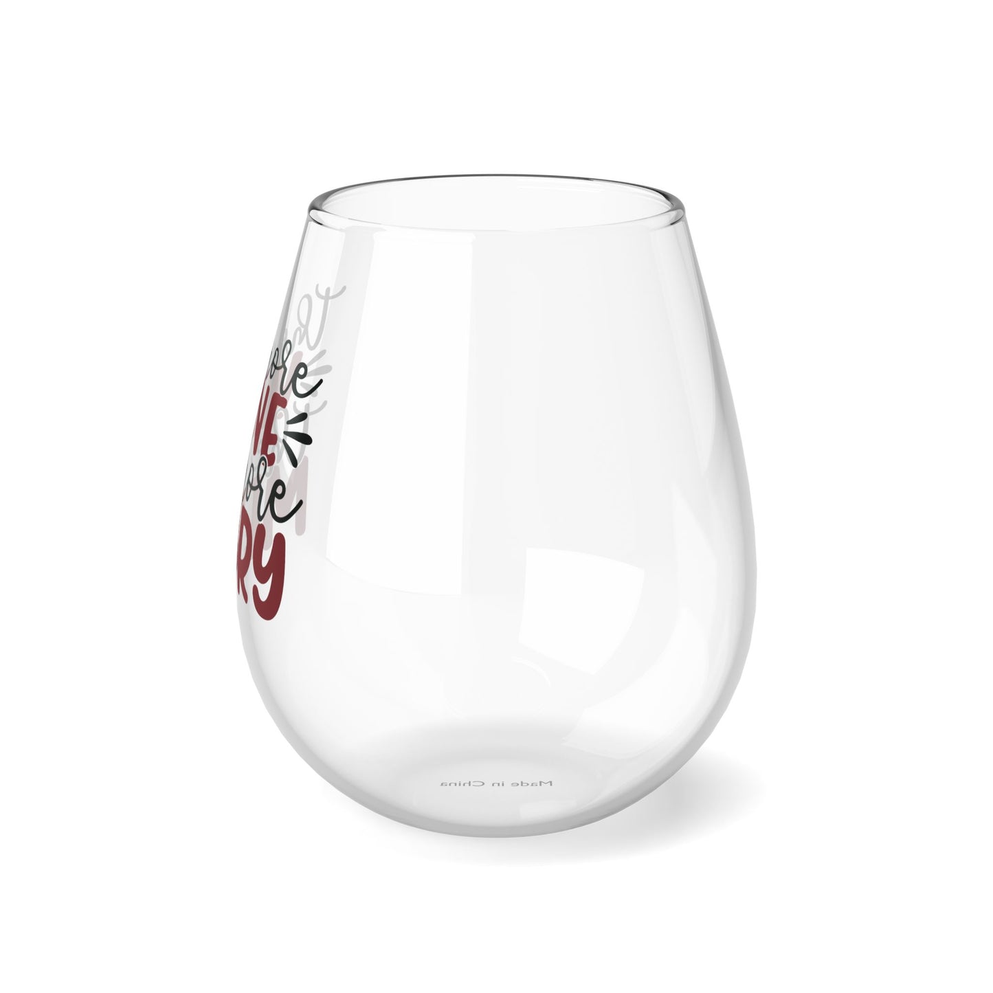 The More Wine the More Merry Stemless Wine Glass, 11.75oz