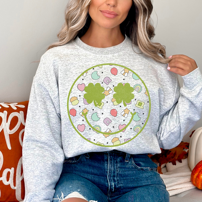 St. Patrick's Day Smiley Face Sweatshirt