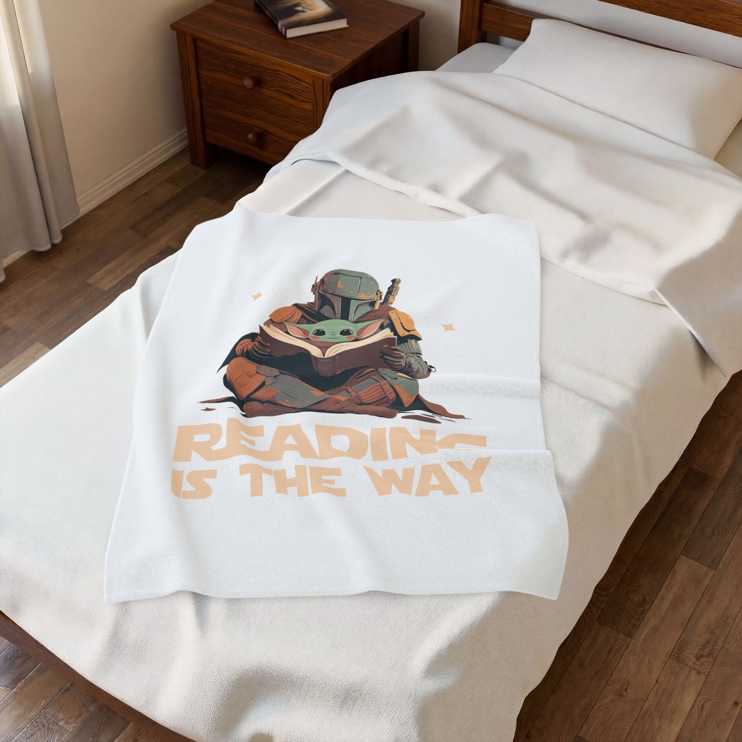 “Reading Is The Way” Mandalorian & Baby Yoda Plush Blanket