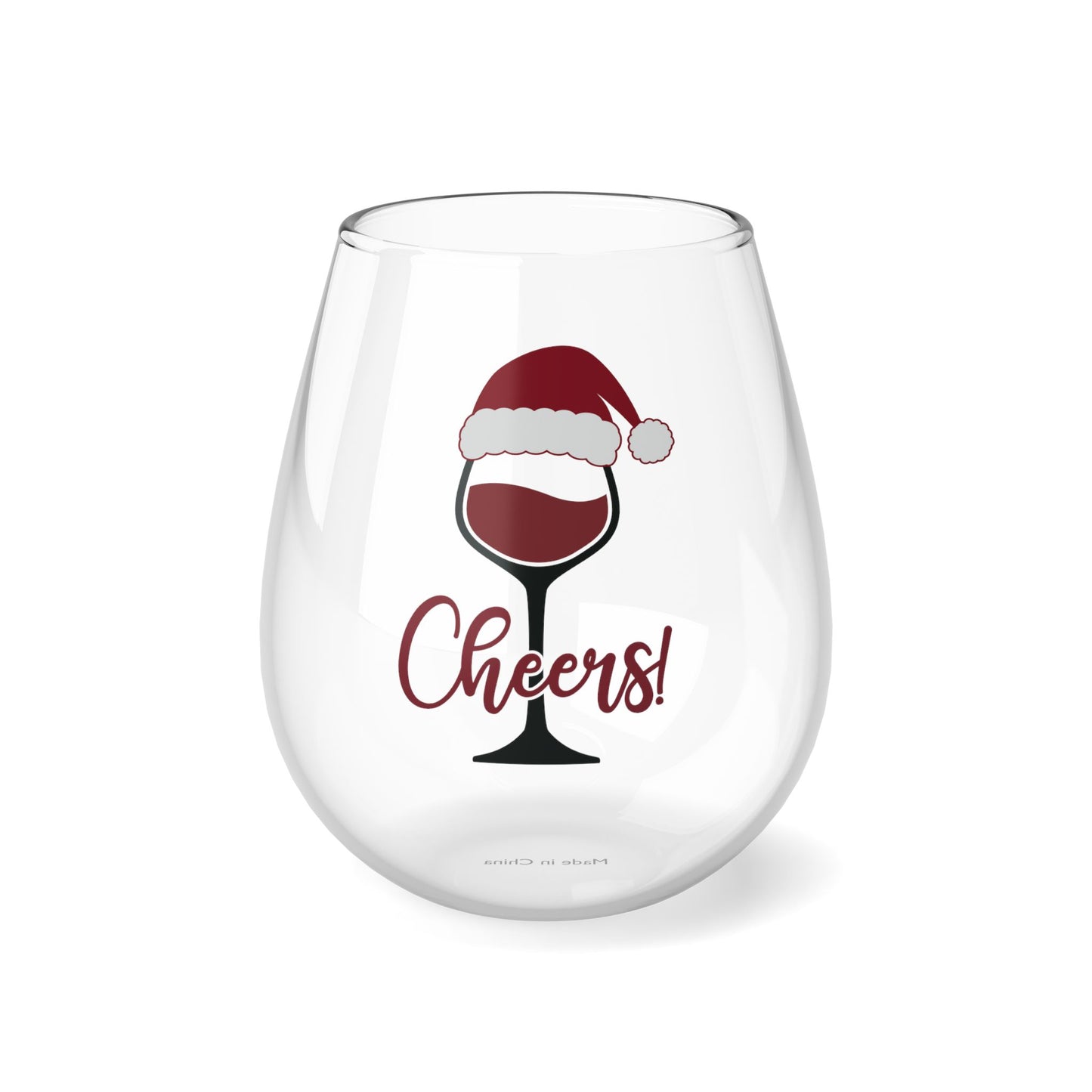 Christmas Cheers Stemless Wine Glass, 11.75oz