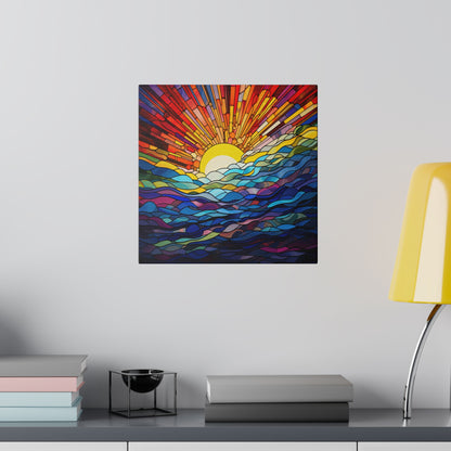 Sunrise on the Waves Wall Art Matte Canvas