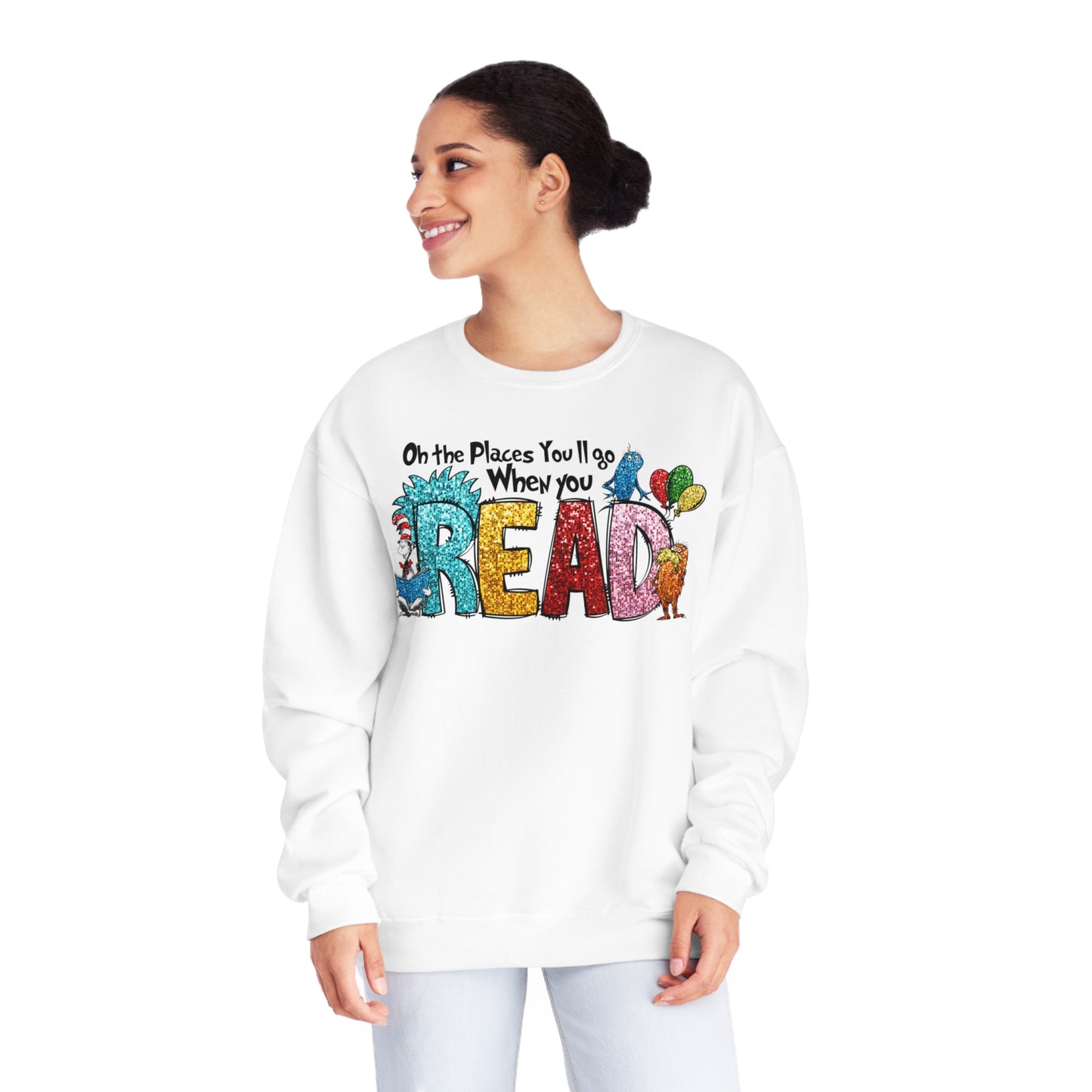 Dr. Seuss Oh the Places You Will Read Sweatshirt