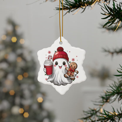 Christmas Ghost Ceramic Ornament