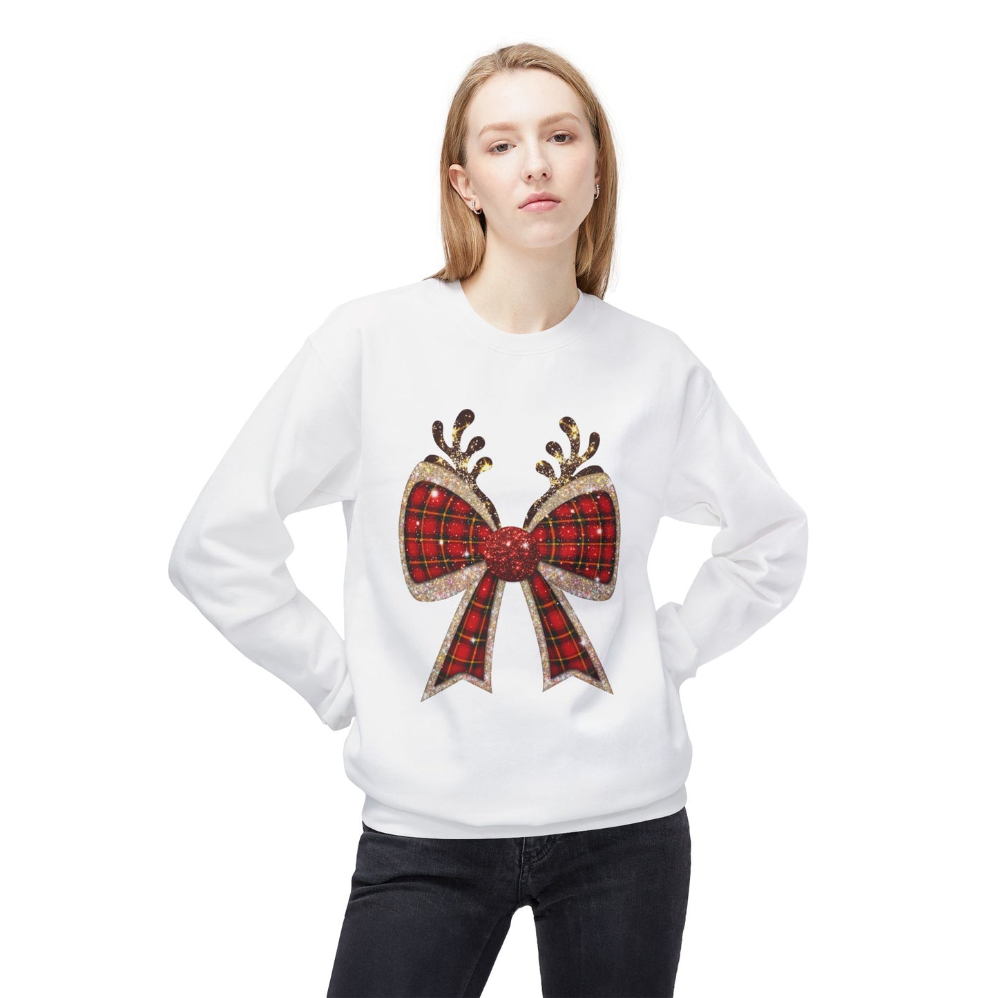 Reindeer Bow Softstyle Sweatshirt