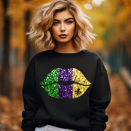 Mardi Gras Lips Sweatshirt