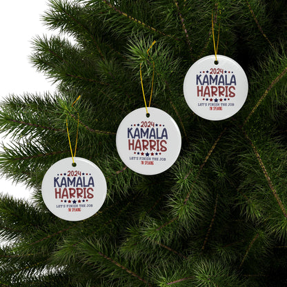 Kamala Harris Ceramic Ornaments, 2-Side Print, (1pc, 3pcs, 5pcs, 10pcs)