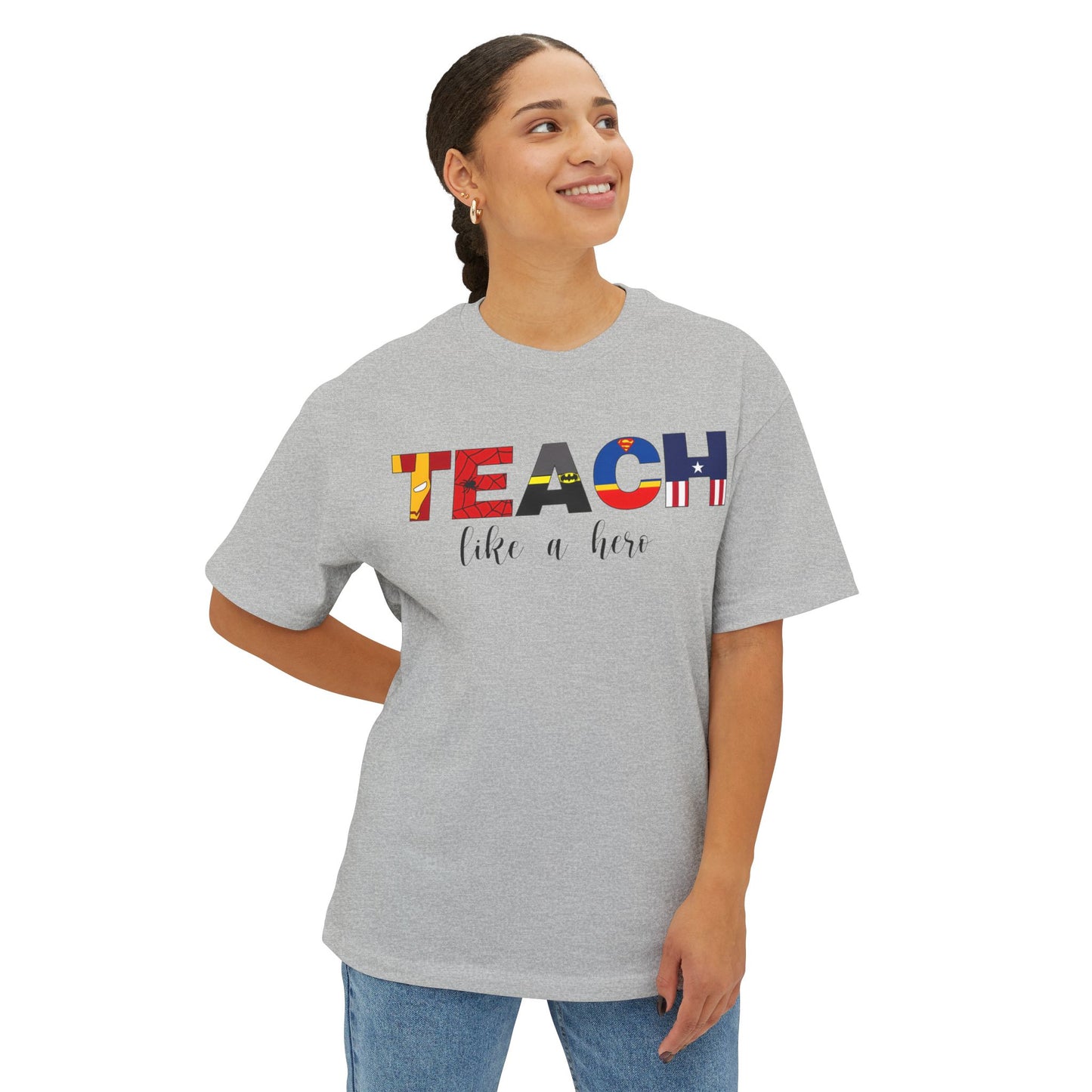 Superhero Teacher Unisex Boxy T-Shirt