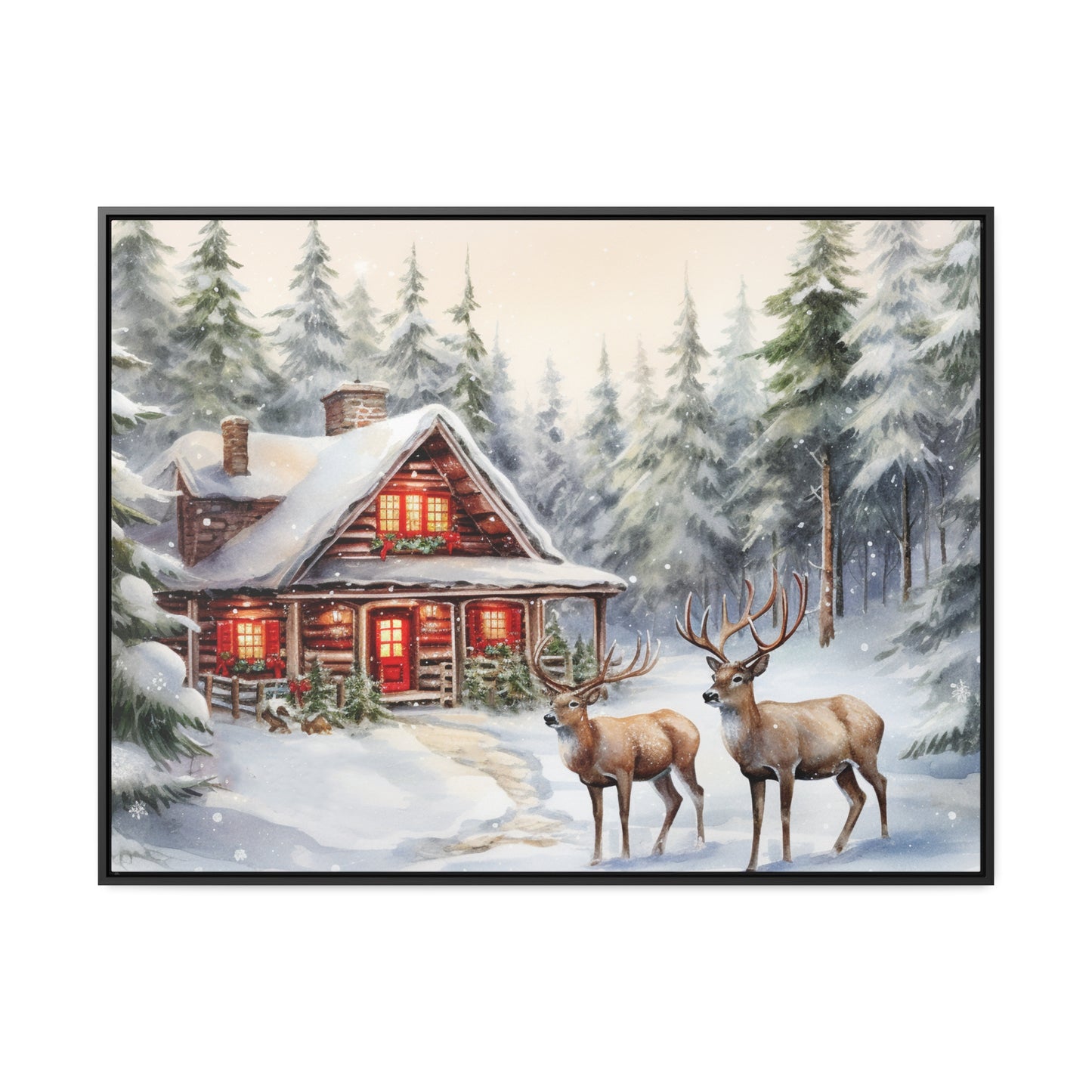 Snowy Cabin Canvas Wraps