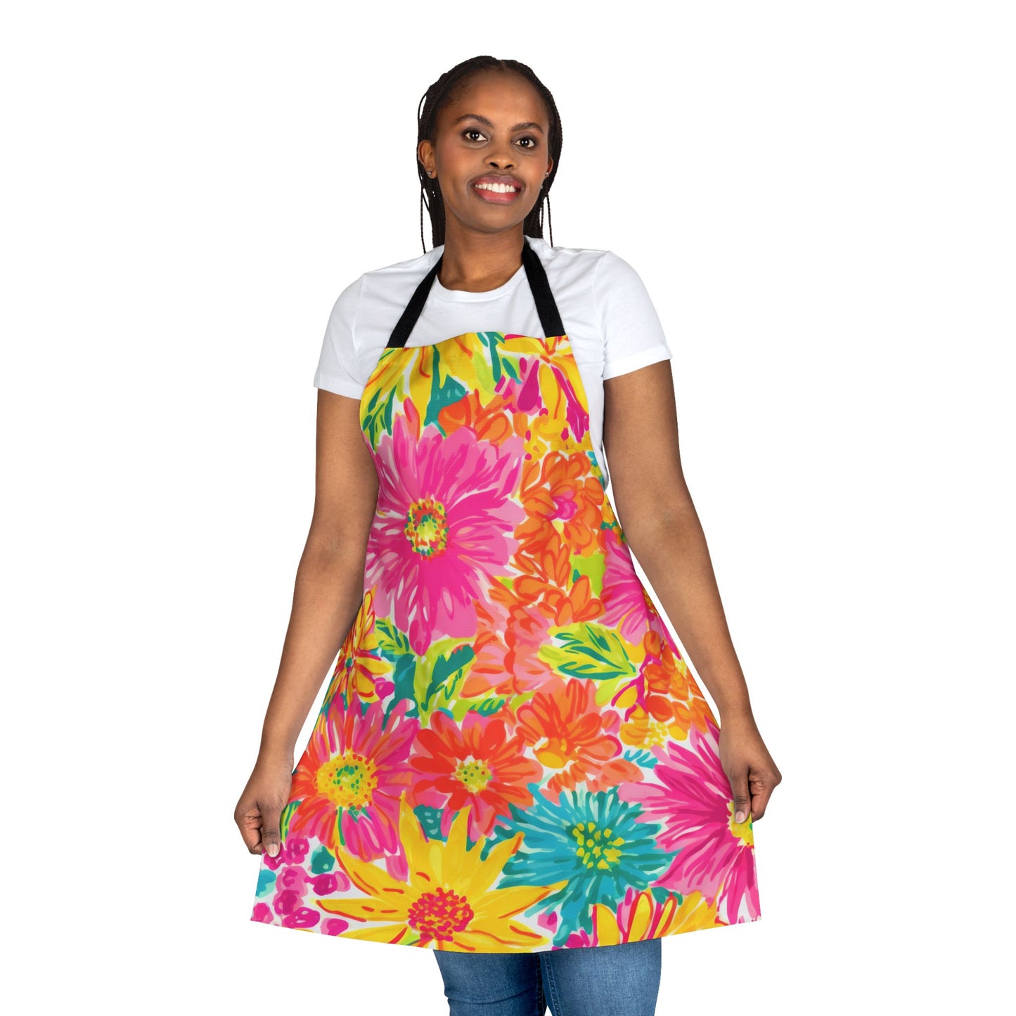 Bright Floral Kitchen Apron