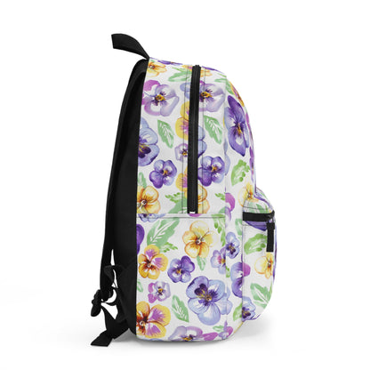 Floral Purple Pansy School Backpack