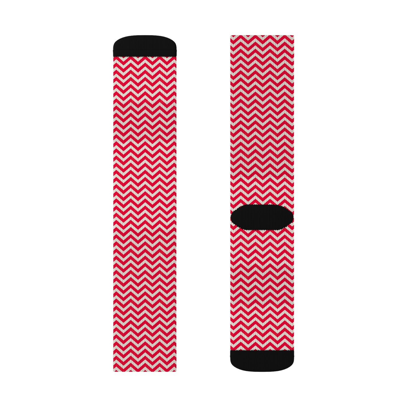 Funky Red Chevron Sublimation Socks