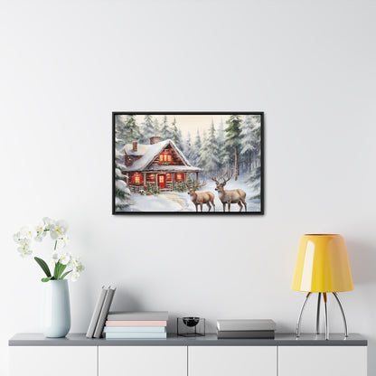 Snowy Cabin Canvas Wraps