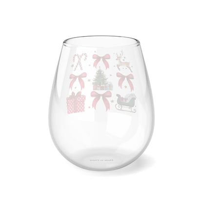 Coquette Christmas Stemless Wine Glass, 11.75oz