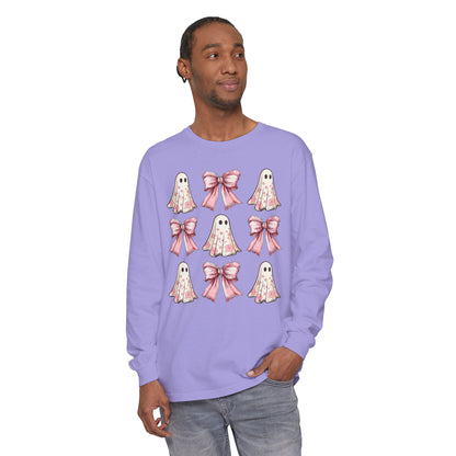 Coquette Pretty Ghost Halloween Long Sleeve T-Shirt