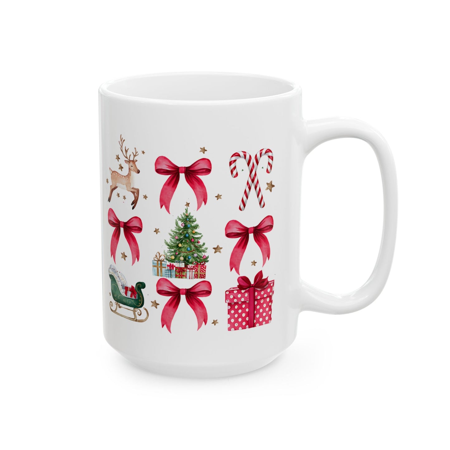 Coquette Christmas Ceramic Mug, (11oz, 15oz)