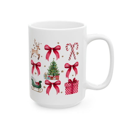 Coquette Christmas Ceramic Mug, (11oz, 15oz)