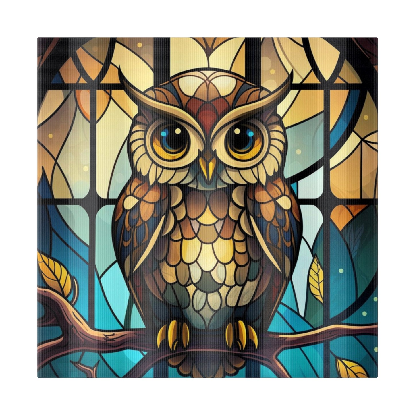 Stained Glass Owl Wall Art Matte Canvas