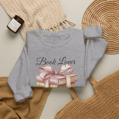 Book Lover Sweatshirt — Stack of Books with Ribbon Graphic