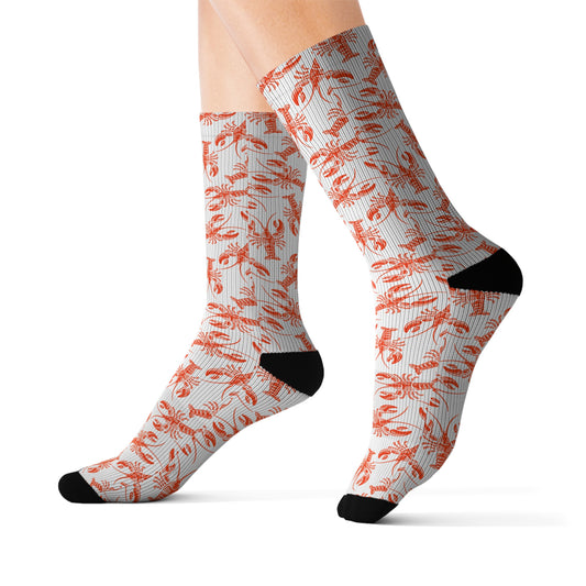 Trendy Vibrant Lobster Pattern Socks