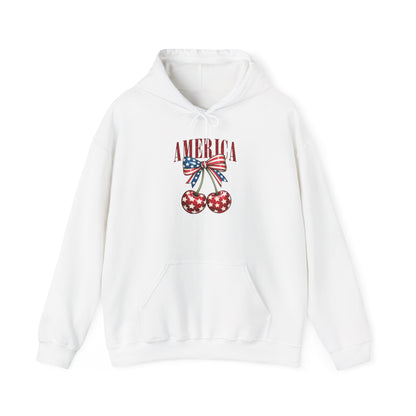 Patriotic Cherry Print Hoodie