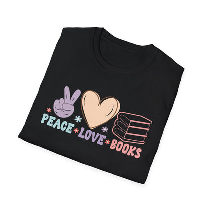 Peace Love Books Softstyle T-Shirt