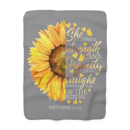 Be Strong Sunflower Blanket