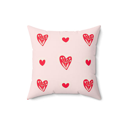 Red Heart and Stripes Throw Square Pillow