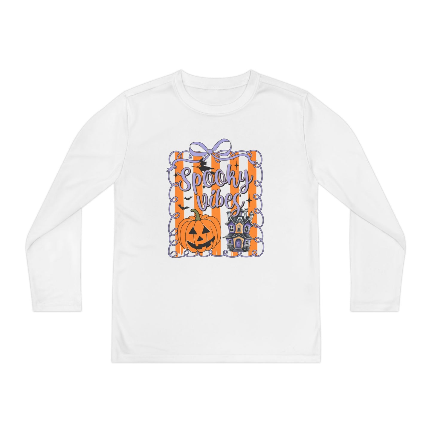 Halloween Spooky Vibes Youth Long Sleeve Tee