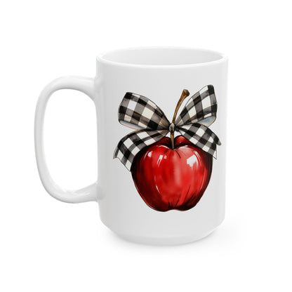 Coquette Teacher Apple Ceramic Mug, (11oz, 15oz)