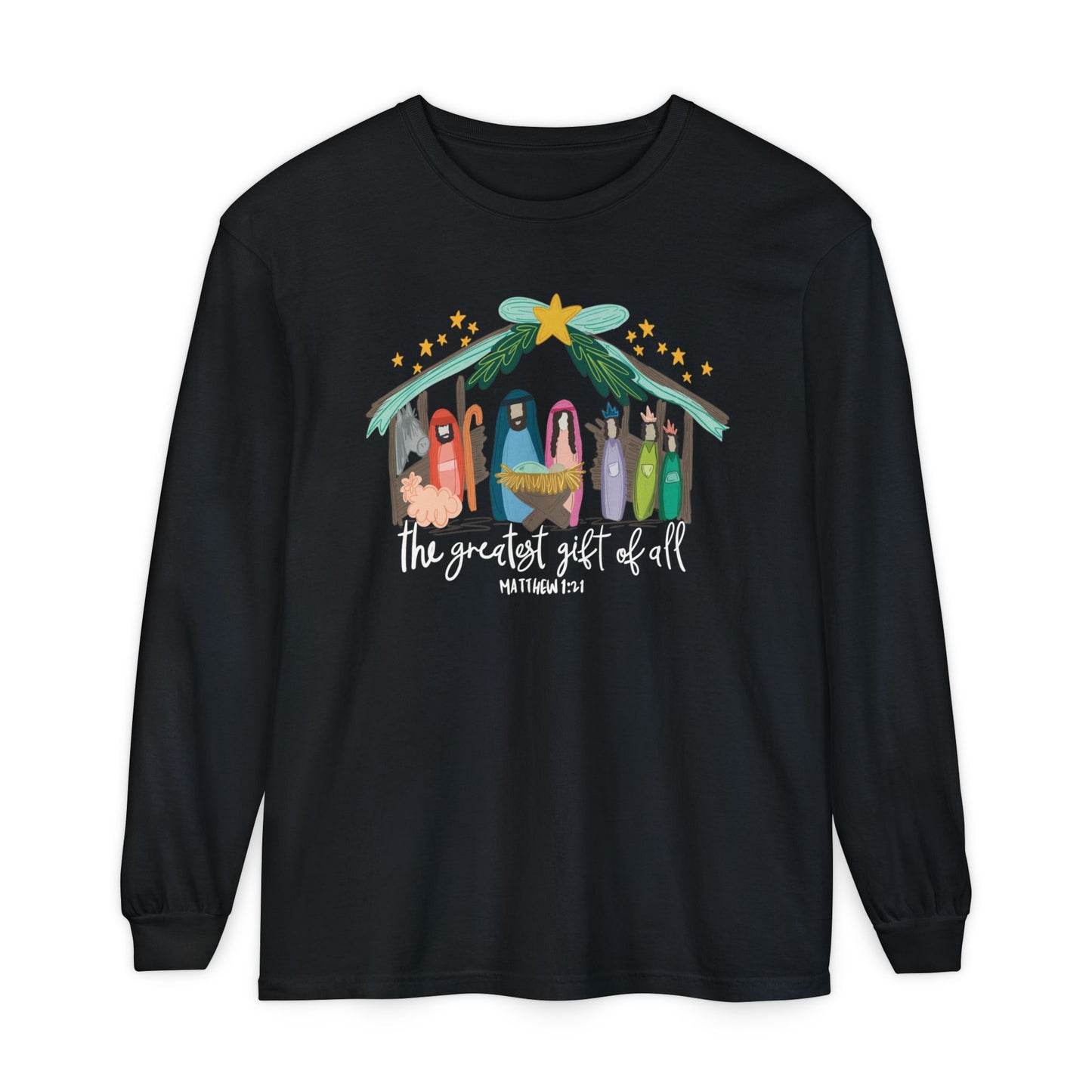 Nativity Christmas Comfort Colors Long-sleeve Shirt