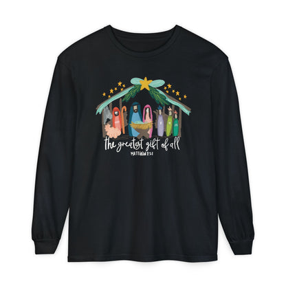 Nativity Christmas Comfort Colors Long-sleeve Shirt
