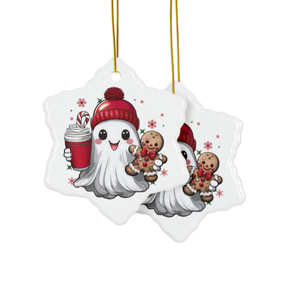 Christmas Ghost Ceramic Ornament